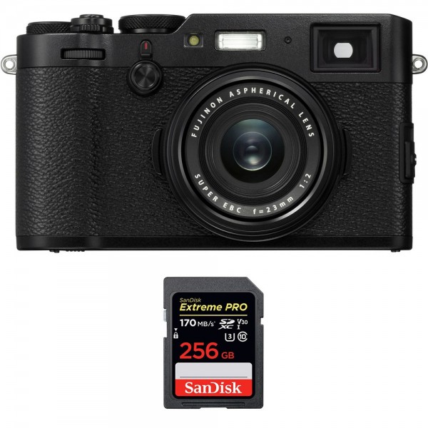 Fujifilm X100F Negro + SanDisk 256GB Extreme Pro UHS-I SDXC 170 MB/s - Cámara compacta|MCZ DIRECT