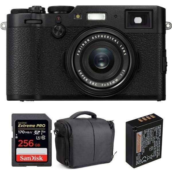 Fujifilm X100F Noir + SanDisk 256GB Extreme Pro UHS-I SDXC 170 MB/s + Fujifilm NP-W126S + Sac - Appareil Compact Expert|MCZ DIRECT