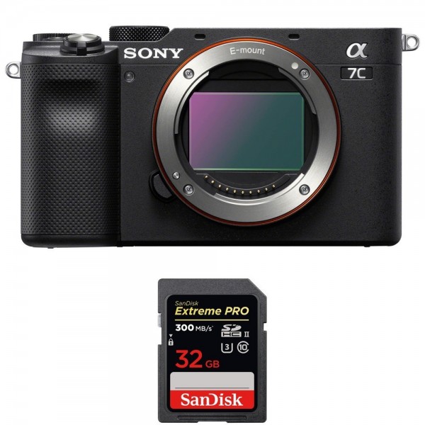 Sony A7C Cuerpo Negro + SanDisk 32GB Extreme PRO UHS-II SDXC 300 MB/s - Cámara mirrorless|MCZ DIRECT