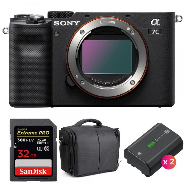 Sony A7C Nu Noir + SanDisk 32GB Extreme PRO UHS-II SDXC 300 MB/s + 2 Sony NP-FZ100 + Sac - Appareil Photo Hybride|MCZ DIRECT