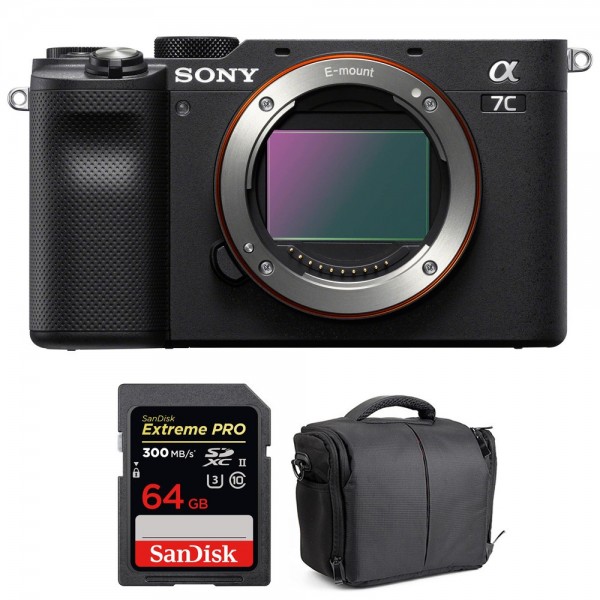 Sony Alpha a7C Body Black + SanDisk 64GB Extreme PRO UHS-II SDXC 300 MB/s + Bag-1