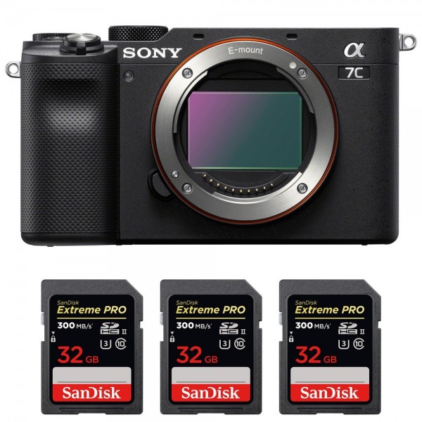 Sony A7C Nu Noir + 3 SanDisk 32GB Extreme PRO UHS-II SDXC 300 MB/s - Appareil Photo Hybride-1