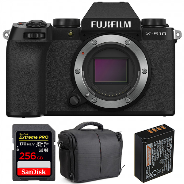 Fujifilm X-S10 ( XS10 ) Cuerpo + SanDisk 256GB Extreme Pro UHS-I SDXC 170 MB/s + Fujifilm NP-W126S + Bolsa - Cámara mirrorless|MCZ DIRECT