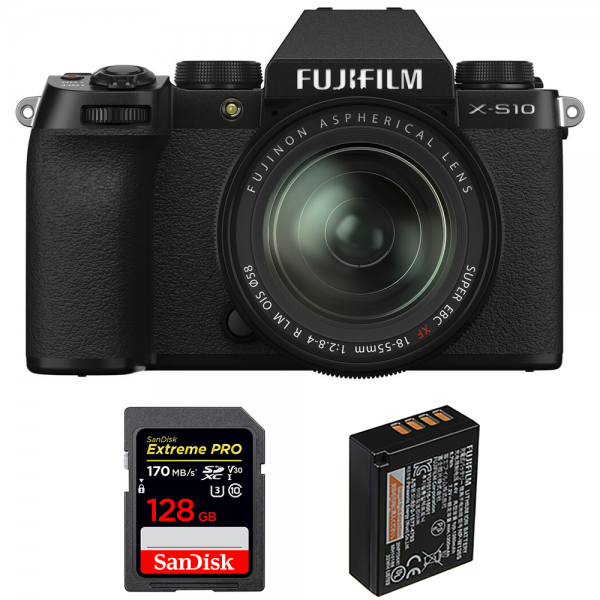 Fujifilm X-S10 + XF 18-55mm f/2.8-4 R LM OIS + SanDisk 128GB Extreme Pro UHS-I SDXC 170 MB/s + Fujifilm NP-W126S-1