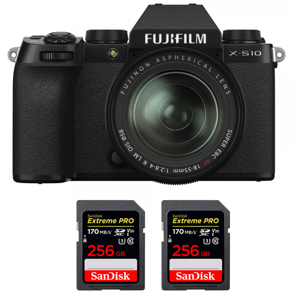 Fujifilm X-S10 + XF 18-55mm f/2.8-4 R LM OIS + 2 SanDisk 256GB Extreme Pro UHS-I SDXC 170 MB/s|MCZ DIRECT