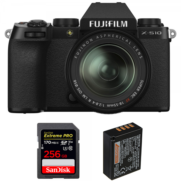 Fujifilm X-S10 ( XS10 ) + XF 18-55mm f/2.8-4 R LM OIS + SanDisk 256GB Extreme  Pro UHS-I SDXC 170 MB/s + Fujifilm NP-W126S-1