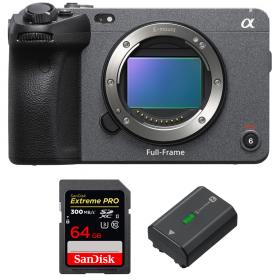Sony FX3 Camera Cinéma + SanDisk 64GB Extreme PRO UHS-II SDXC 300 MB/s + Sony NP-FZ100 - Caméra compacte Plein Format-1