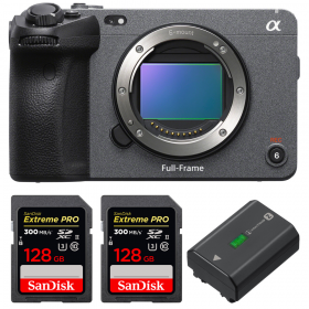Sony FX3 Camera Cinéma + 2 SanDisk 128GB Extreme PRO UHS-II SDXC 300 MB/s + 1 Sony NP-FZ100 - Caméra compacte Plein Format-1