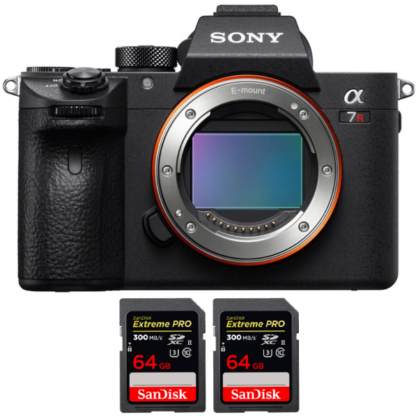 Sony A7R IVA Cuerpo + 2 SanDisk 64GB Extreme PRO UHS-II SDXC 300 MB/s - Cámara mirrorless-1