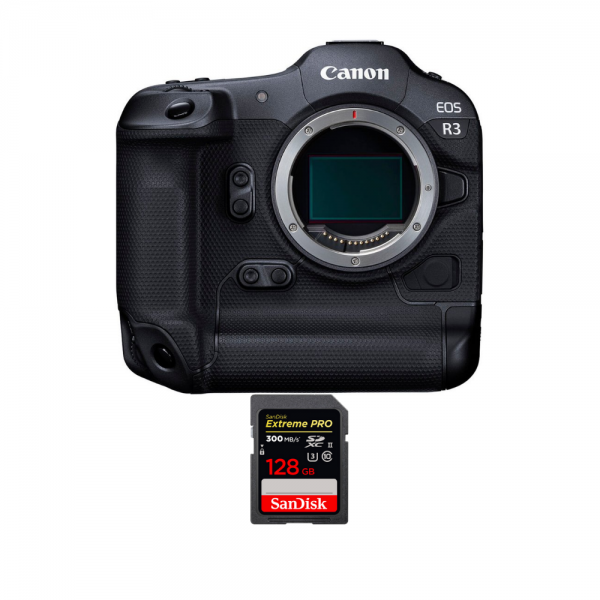 Canon EOS R3 Body + 1 SanDisk 128GB Extreme PRO UHS-II SDXC 300 MB/s|MCZ DIRECT