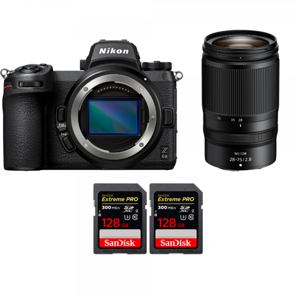 Nikon Z6 II + Z 28-75mm f/2.8 + 2 SanDisk 128GB Extreme PRO UHS-II SDXC 300 MB/s - Appareil Photo Hybride|MCZ DIRECT