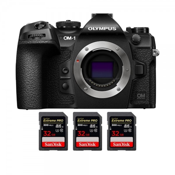 OM SYSTEM OM-1 + 3 SanDisk 32GB Extreme PRO UHS-II SDXC 300 MB/s - Cámara mirrorless|MCZ DIRECT