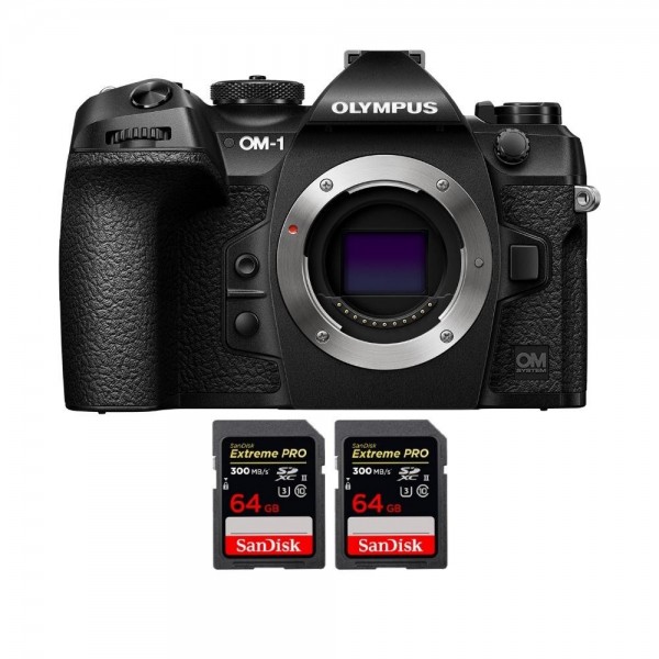 OM SYSTEM OM-1 + 2 SanDisk 64GB Extreme PRO UHS-II SDXC 300 MB/s - Appareil Photo Hybride|MCZ DIRECT