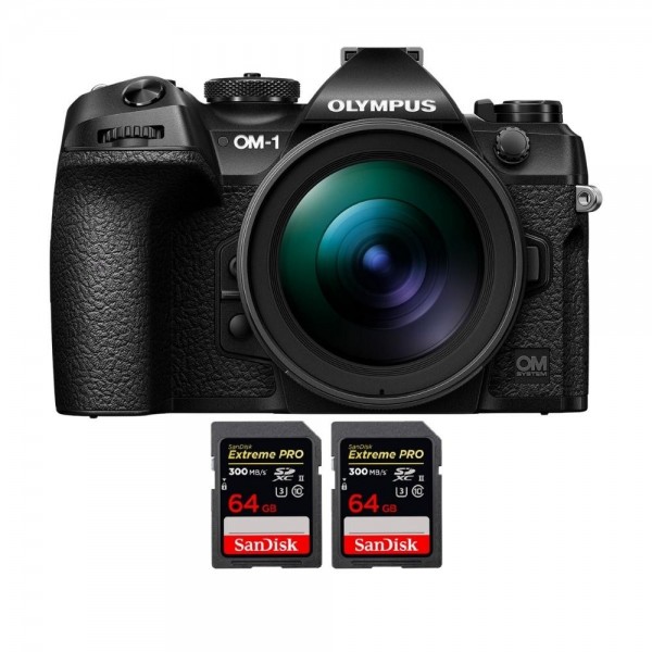 OM SYSTEM OM-1 + ED 12-40 mm f/2,8 PRO II + 2 SanDisk 64 GB Extreme PRO UHS-II SDXC 300 MB/s - Cámara mirrorless|MCZ DIRECT