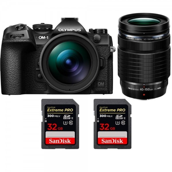 OM SYSTEM OM-1 + ED 12-40 mm f/2,8 PRO II + ED 40-150 mm f/4 PRO + 2 SanDisk 32GB Extreme PRO UHS-II SDXC 300 MB/s|MCZ DIRECT