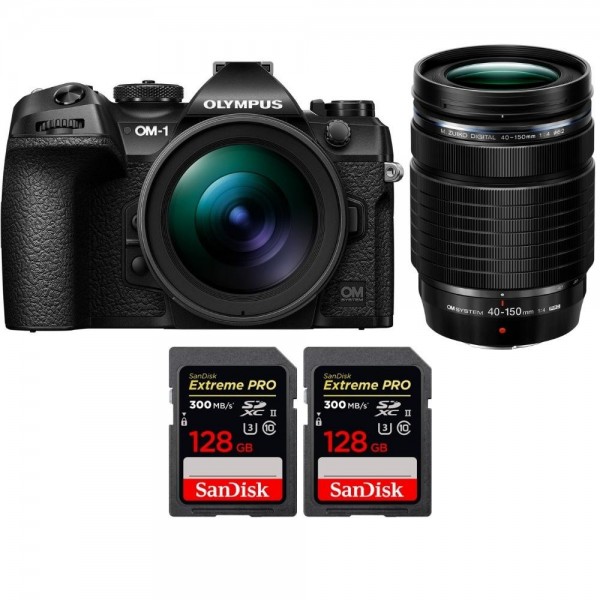 SISTEMA OM OM-1 + ED 12-40 mm f/2,8 PRO II + ED 40-150 mm f/4 PRO + 2 SanDisk Extreme PRO UHS-II SDXC de 128 GB a 300 MB/s -1