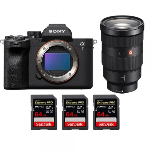 Sony Alpha 7 IV + FE 24-70mm f/2.8 GM + 3 SanDisk 64GB Extreme PRO UHS-II SDXC 300 MB/s - mirrorless camera|MCZ DIRECT