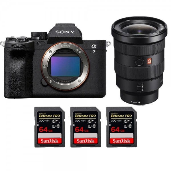 Sony A7 IV + FE 16-35mm f/2.8 GM + 3 SanDisk 64GB Extreme PRO UHS-II SDXC 300 MB/s - Appareil Photo Hybride|MCZ DIRECT