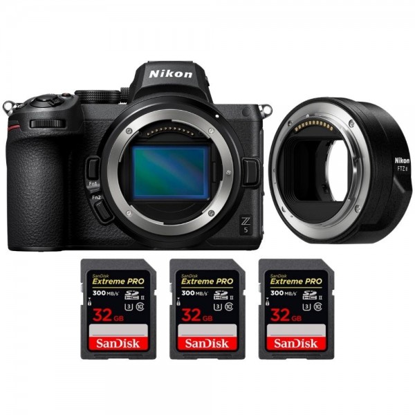 Nikon Z5 Body + FTZ II + 3 SanDisk 32GB Extreme PRO UHS-II SDXC 300 MB/s|MCZ DIRECT