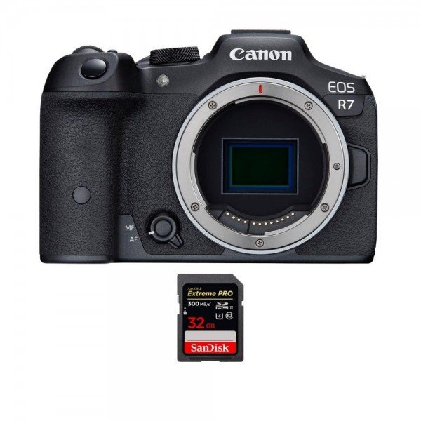 Canon EOS R7 + 1 SanDisk 32 GB Extreme PRO UHS-II SDXC 300 MB/s - Cámara mirrorless|MCZ DIRECT