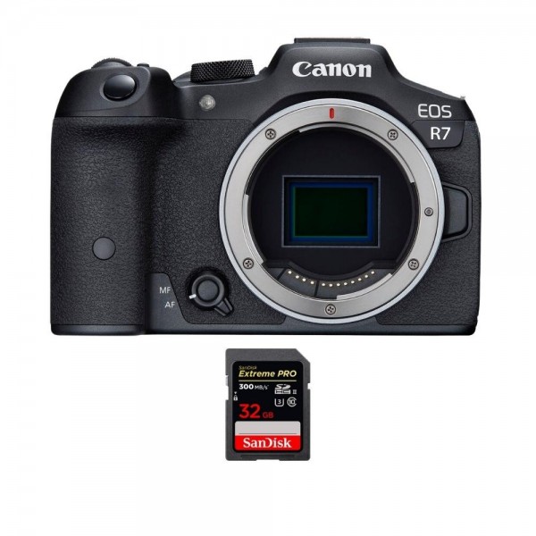 Canon EOS R7 + 1 SanDisk 32GB Extreme PRO UHS-II SDXC 300 MB/s - Appareil Photo Hybride|MCZ DIRECT