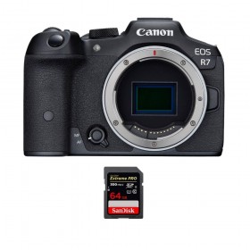 Canon EOS R7 + 1 SanDisk 64 GB Extreme PRO UHS-II SDXC 300 MB/s - Dispositivo fotográfico híbrido-1