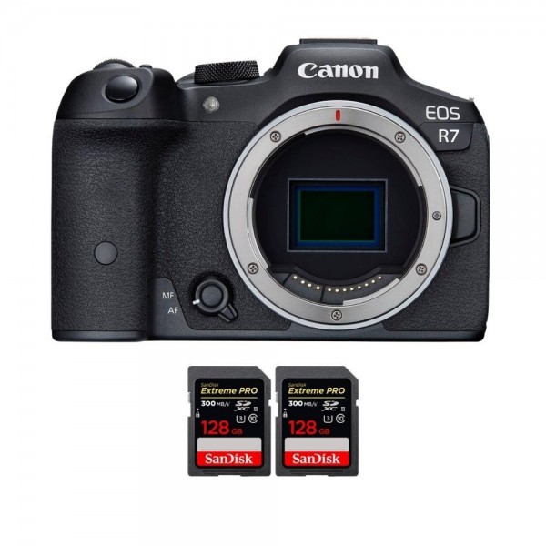 Canon EOS R7 + 2 SanDisk 128GB Extreme PRO UHS-II SDXC 300 MB/s - Cámara híbrida-1