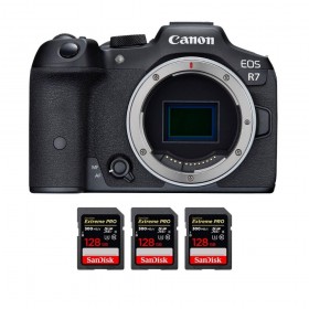 Canon EOS R7 + 3 SanDisk 128GB Extreme PRO UHS-II SDXC 300 MB/s - Cámara híbrida-1