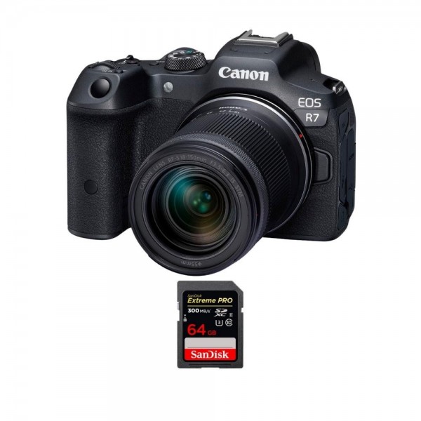 Canon EOS R7 + RF-S 18-150mm STM + 1 SanDisk 64GB Extreme PRO UHS-II SDXC 300 MB/s - Appareil Photo Hybride|MCZ DIRECT