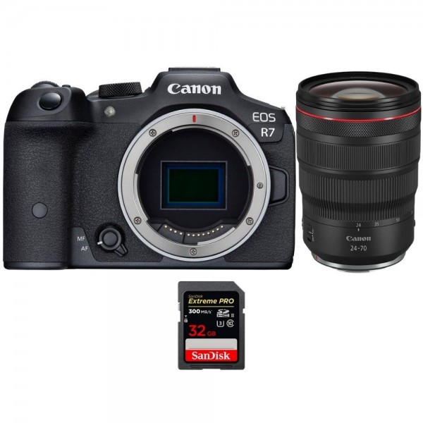 Canon EOS R7 + RF 24-70 mm F2.8 L IS USM + 1 SanDisk 32 GB Extreme PRO UHS-II SDXC 300 MB/s - Dispositivo fotográfico híbrido-1