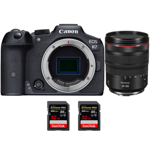 Canon EOS R7 + RF 24-105mm F4 L IS USM + 2 SanDisk 32GB Extreme PRO UHS-II SDXC 300 MB/s - Appareil Photo Hybride-1