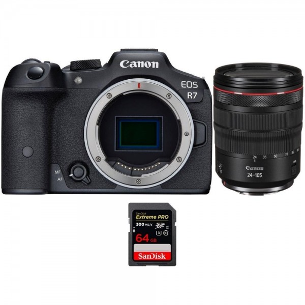 Canon EOS R7 + RF 24-105mm F4 L IS USM + 1 SanDisk 64GB Extreme PRO UHS-II SDXC 300 MB/s - Appareil Photo Hybride-1