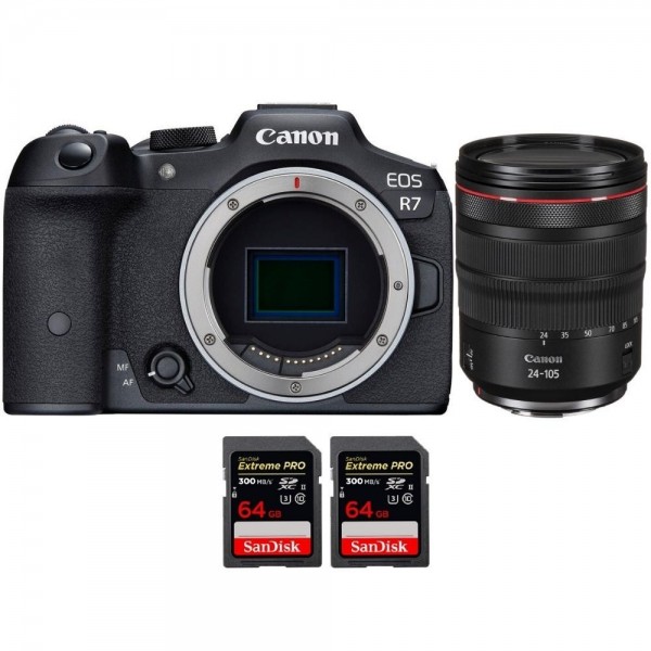 Canon EOS R7 + RF 24-105mm F4 L IS USM + 2 SanDisk 64GB Extreme PRO UHS-II SDXC 300 MB/s - Cámara mirrorless-1