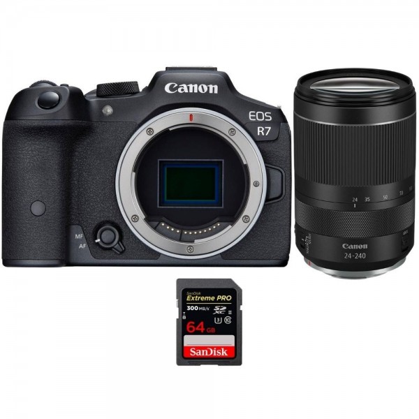 Canon EOS R7 + RF 24-240mm F4-6.3 IS USM + 1 SanDisk 64GB Extreme PRO UHS-II SDXC 300 MB/s - Cámara mirrorless-1