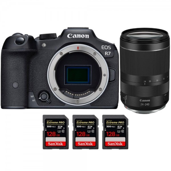 Canon EOS R7 + RF 24-240mm F4-6.3 IS USM + 3 SanDisk 128GB Extreme PRO UHS-II SDXC 300 MB/s - Appareil Photo Hybride-1