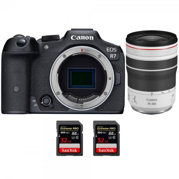 Canon EOS R7 + RF 70-200mm F4 L IS USM + 2 SanDisk 32GB Extreme PRO UHS-II SDXC 300 MB/s - Cámara mirrorless-1