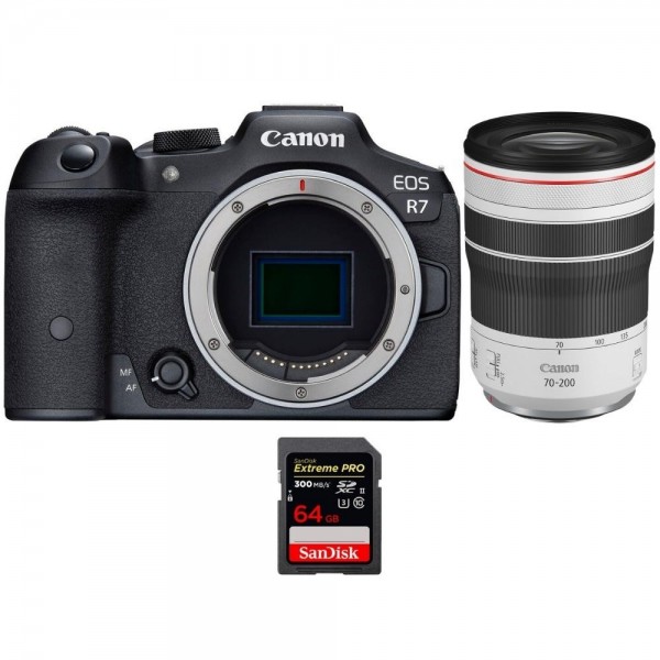 Canon EOS R7 + RF 70-200mm F4 L IS USM + 1 SanDisk 64GB Extreme PRO UHS-II SDXC 300 MB/s - Cámara mirrorless-1