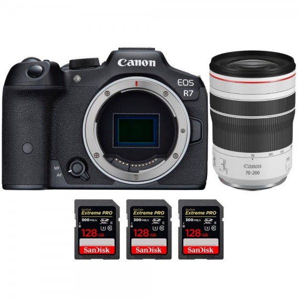 Canon EOS R7 + RF 70-200mm F4 L IS USM + 3 SanDisk 128GB Extreme PRO UHS-II SDXC 300 MB/s - Cámara mirrorless-1