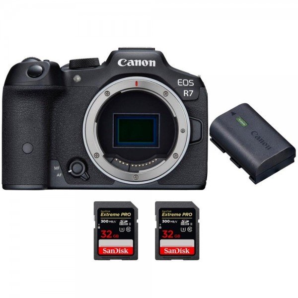 Canon EOS R7 + Canon LP-E6NH + 2 SanDisk 32GB Extreme PRO UHS-II SDXC 300 MB/s - Appareil Photo Hybride|MCZ DIRECT