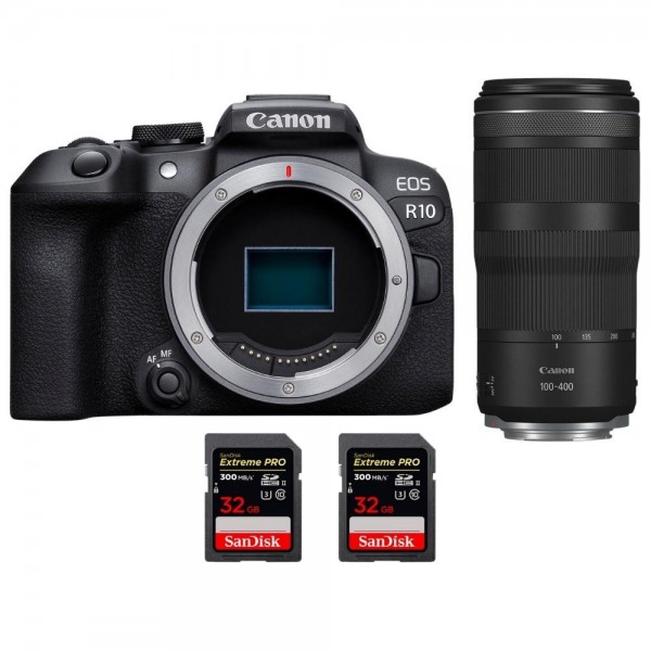 Canon EOS R10 + RF 100-400mm F5.6-8 IS USM + 2 SanDisk 32GB Extreme PRO UHS-II SDXC 300 MB/s - Cámara evil APS-C-1