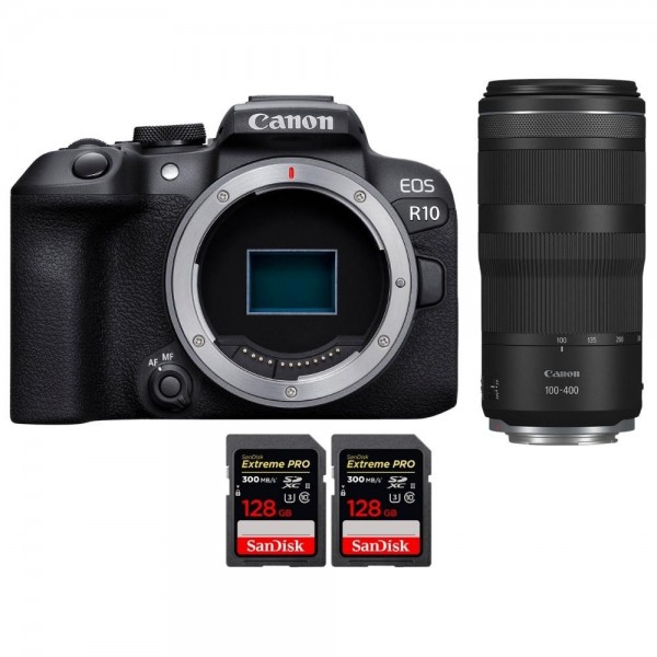 Canon EOS R10 + RF 100-400mm F5.6-8 IS USM + 2 SanDisk 128GB Extreme PRO UHS-II SDXC 300 MB/s - Cámara evil APS-C-1