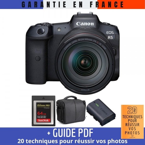 Canon EOS R5 + RF 24-105mm f/4L IS USM + SanDisk 64GB Extreme PRO CFexpress Type B + LP-E6NH + Bolsa - Cámara mirrorless|MCZ DIRECT