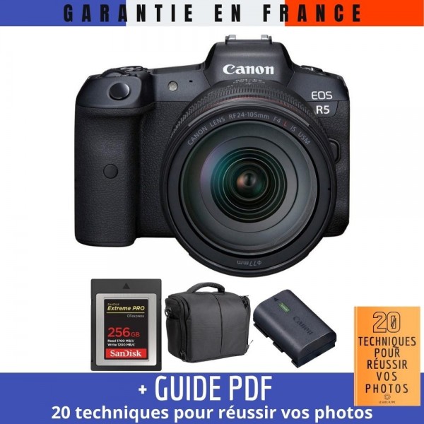 Canon R5 + RF 24-105mm F4L IS USM + SanDisk 256GB Extreme PRO CFexpress Type B + LP-E6NH + Sac - Appareil Photo Professionnel|MCZ DIRECT