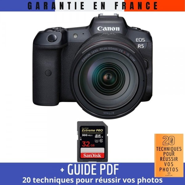 Canon R5 + RF 24-105mm F4L IS USM + SanDisk 32GB Extreme PRO UHS-II SDXC 300 MB/s - Appareil Photo Professionnel|MCZ DIRECT