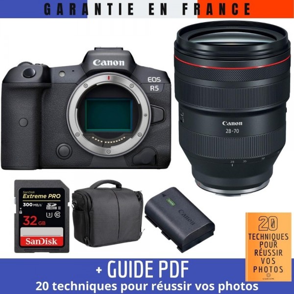 Canon EOS R5 + RF 28-70mm f/2L USM + SanDisk 32GB UHS-II SDXC 300 MB/s + Canon LP-E6NH + Bolsa - Cámara mirrorless-2