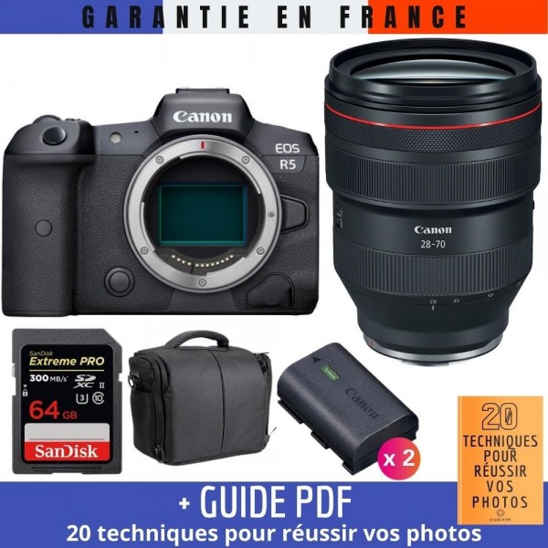 Canon EOS R5 + RF 28-70mm f/2L USM + SanDisk 64GB UHS-II SDXC 300 MB/s + 2 Canon LP-E6NH + Bolsa - Cámara mirrorless-2