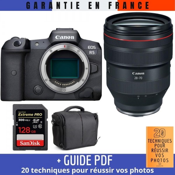 Canon EOS R5 + RF 28-70mm f/2L USM + SanDisk 128GB Extreme PRO UHS-II SDXC 300 MB/s + Bolsa - Cámara mirrorless|MCZ DIRECT