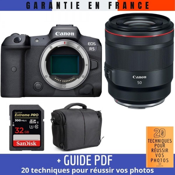 Canon EOS R5 + RF 50mm f/1.2L USM + SanDisk 32GB Extreme PRO UHS-II SDXC 300 MB/s + Bolsa - Cámara mirrorless|MCZ DIRECT