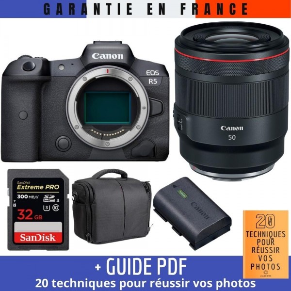 Canon EOS R5 + RF 50mm f/1.2L USM + SanDisk 32GB UHS-II SDXC 300 MB/s + Canon LP-E6NH + Bag|MCZ DIRECT