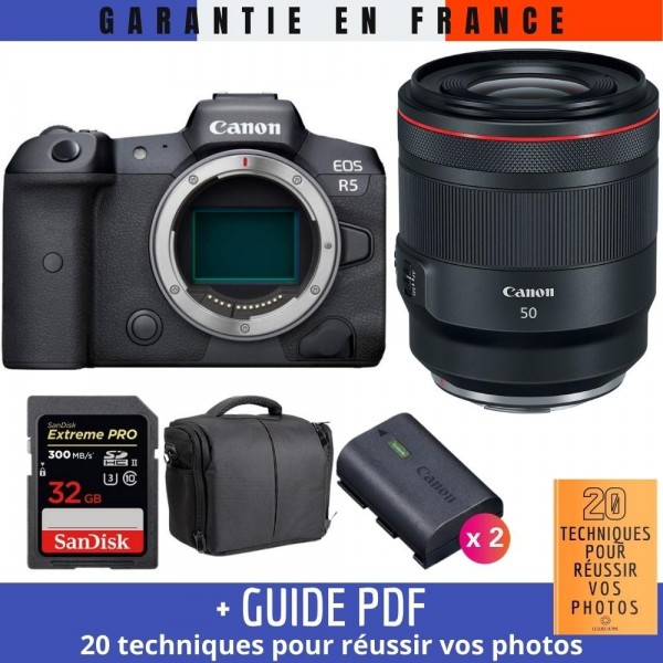 Canon EOS R5 + RF 50mm f/1.2L USM + SanDisk 32GB UHS-II SDXC 300 MB/s + 2 Canon LP-E6NH + Bolsa - Cámara mirrorless|MCZ DIRECT